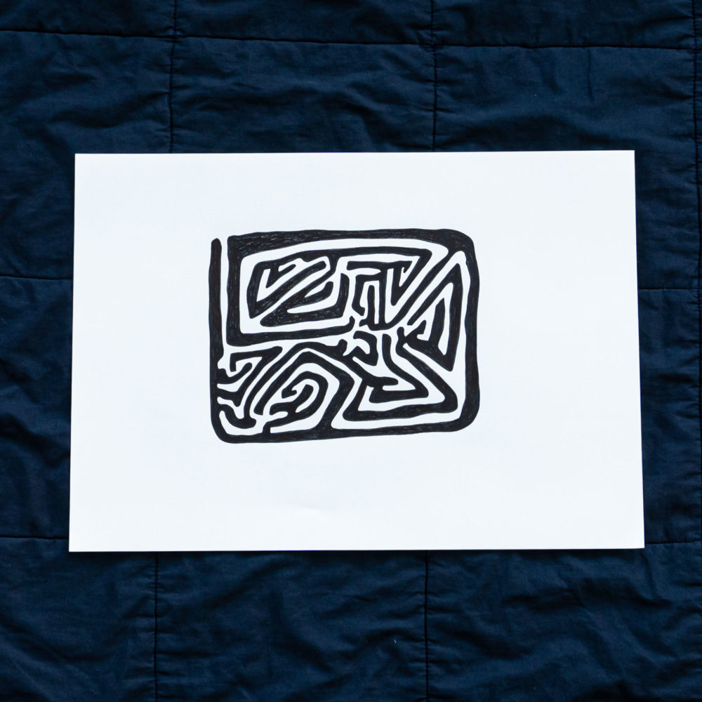 Handgezeichnetes Labyrinth-Kunstwerk