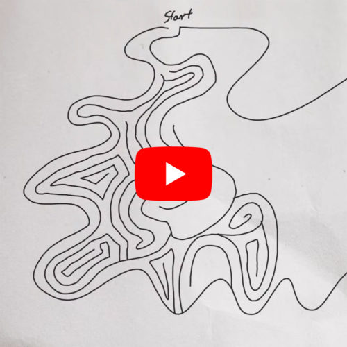 Labyrinth wird live gezeichnet