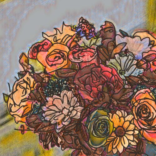 Ein gezeichneter Blumenstrauß