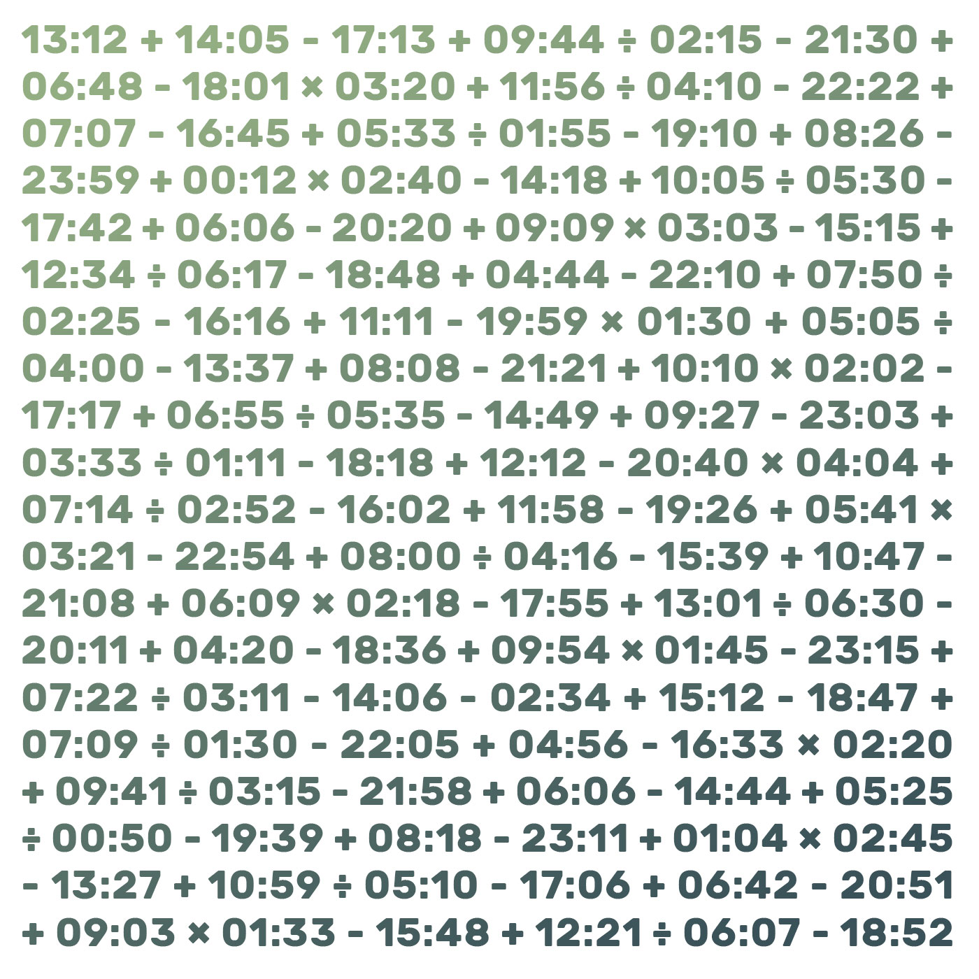 Ganz viele Uhrzeiten