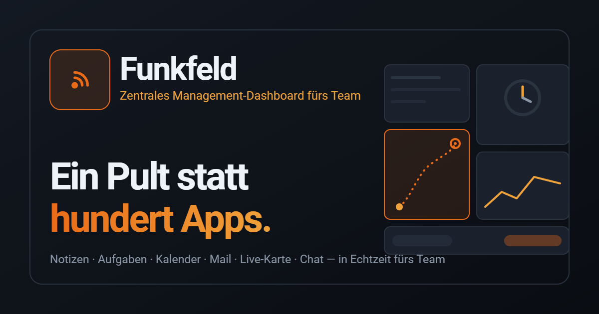 Funkfeld – Ein Pult statt hundert Apps.