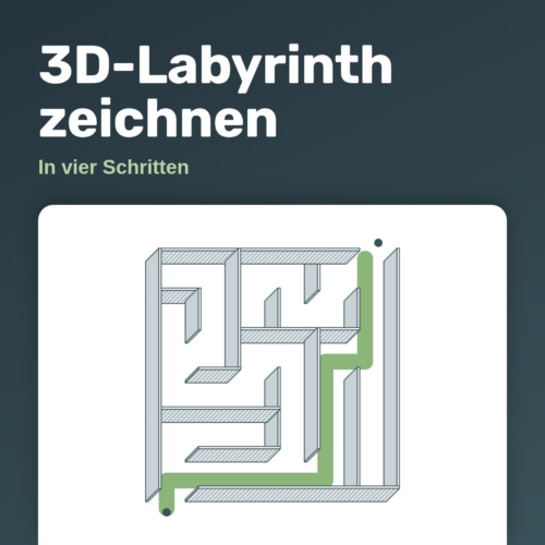 3D-Labyrinth zeichnen – fertiges 3D-Labyrinth mit schattierten Wänden