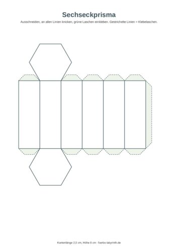 Vorschau: Druckvorlage Sechseckprisma (PDF)