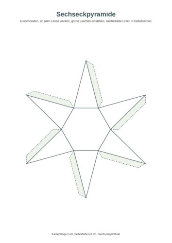 Vorschau: Druckvorlage Sechseckpyramide (PDF)