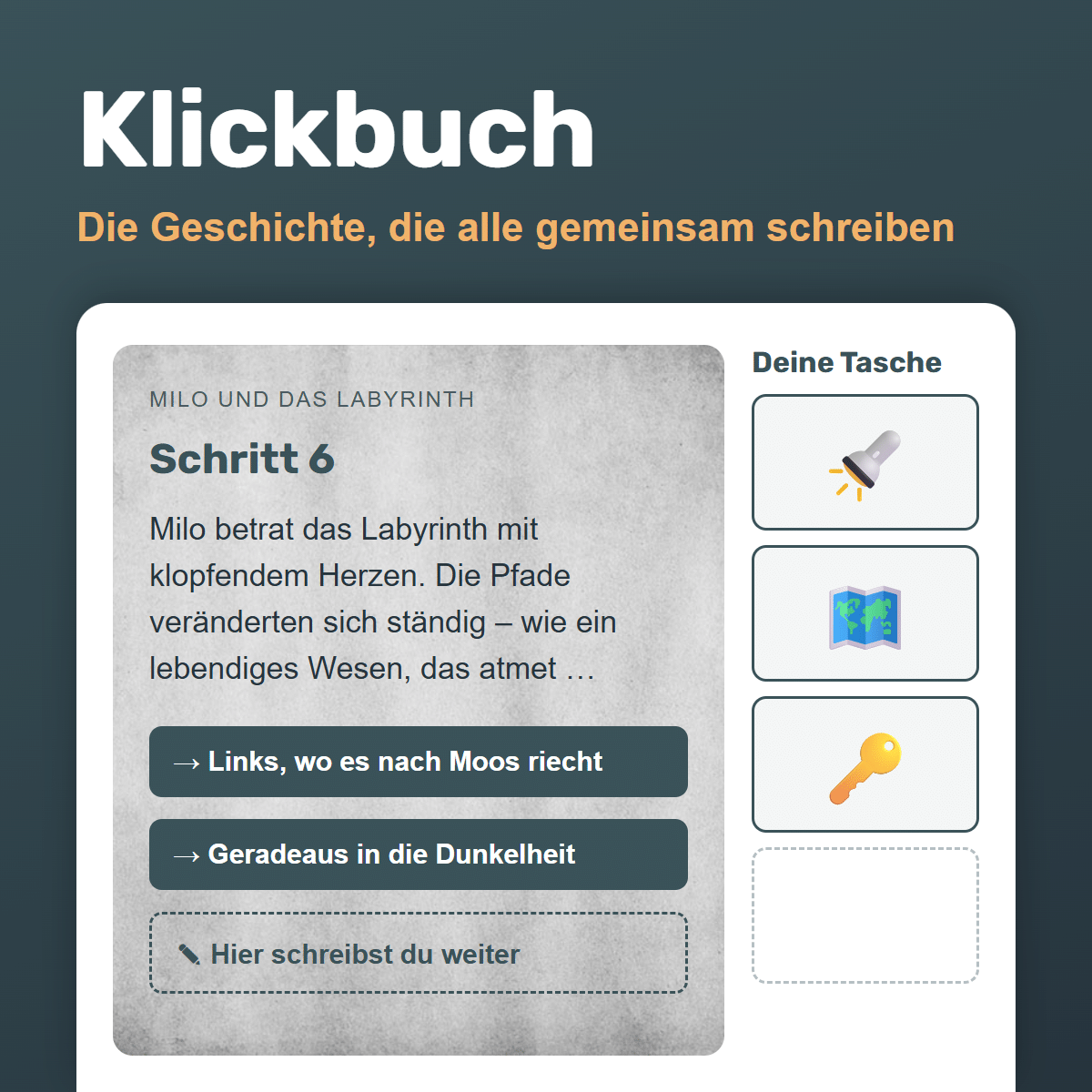 Klickbuch: die Geschichte, die alle gemeinsam schreiben