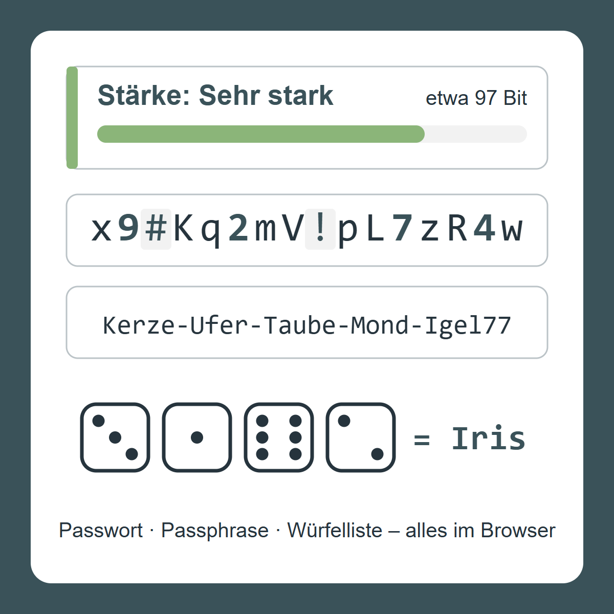 Passwort-Generator – sichere Passwörter und Passphrasen